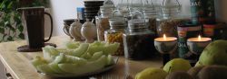 La salle du petit déjeuner de la maison d'hôtes Les Hortensias
